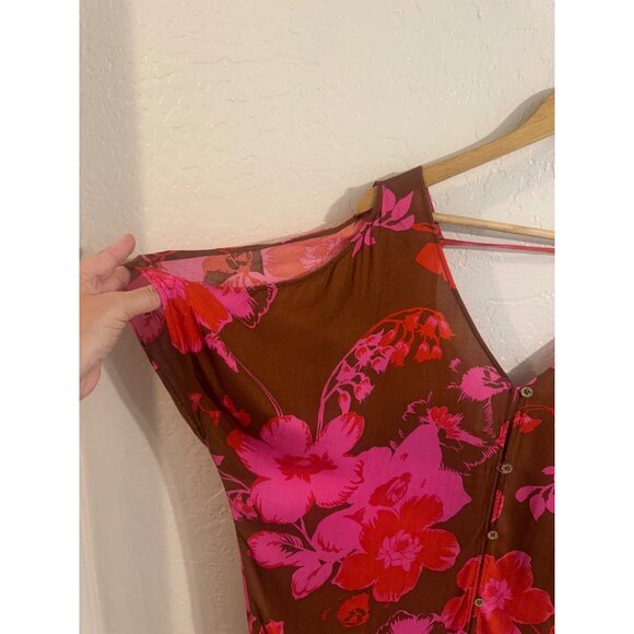 Cabi Pink & Red Tahitian Summer Swim Coverup - Picture 3 of 13